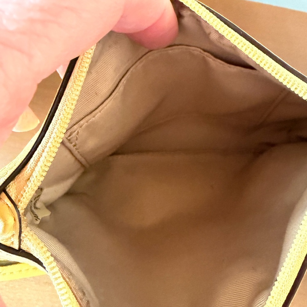 Adorable Coach Yellow Perforated Leather Wristlet - Picture 7 of 9
